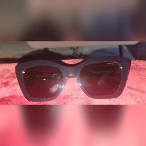 Kenneth Cole Elegant Black Sunglasses with Rhinestone Accents